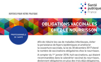 Obligations vaccinales chez le nourrisson – Repères pour votre pratique. 2018 