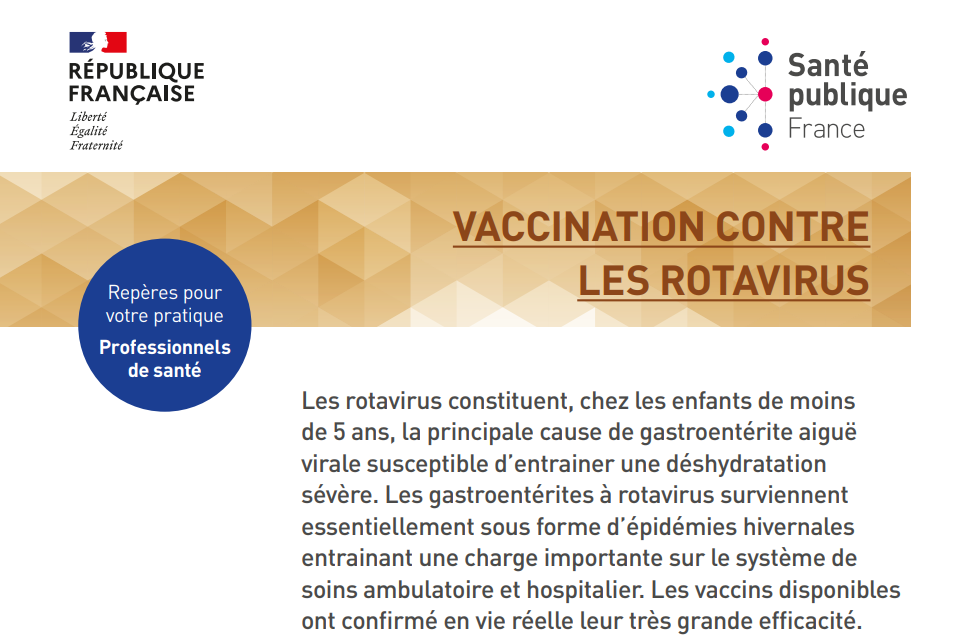 Vaccination contre les rotavirus - Repères pour votre pratique. 2022